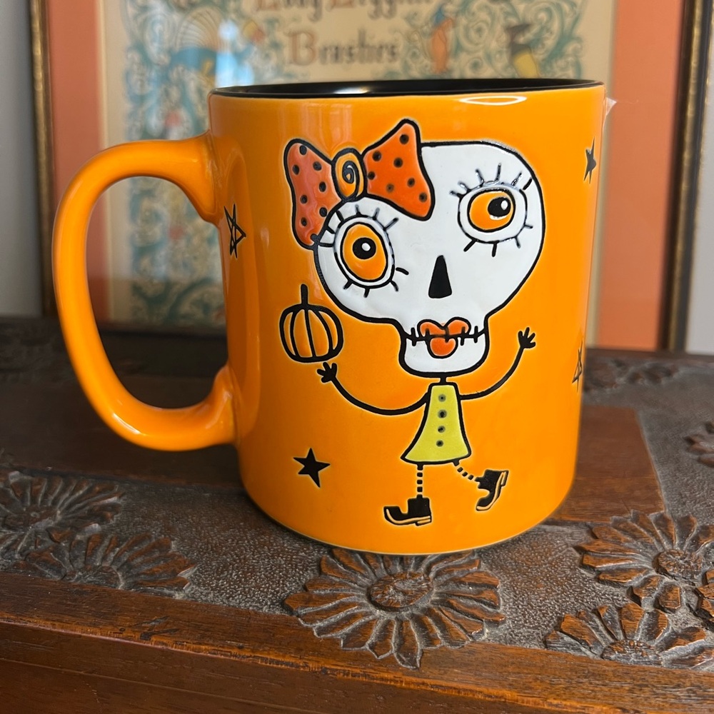 New Halloween Mug with Skelton boots & bows